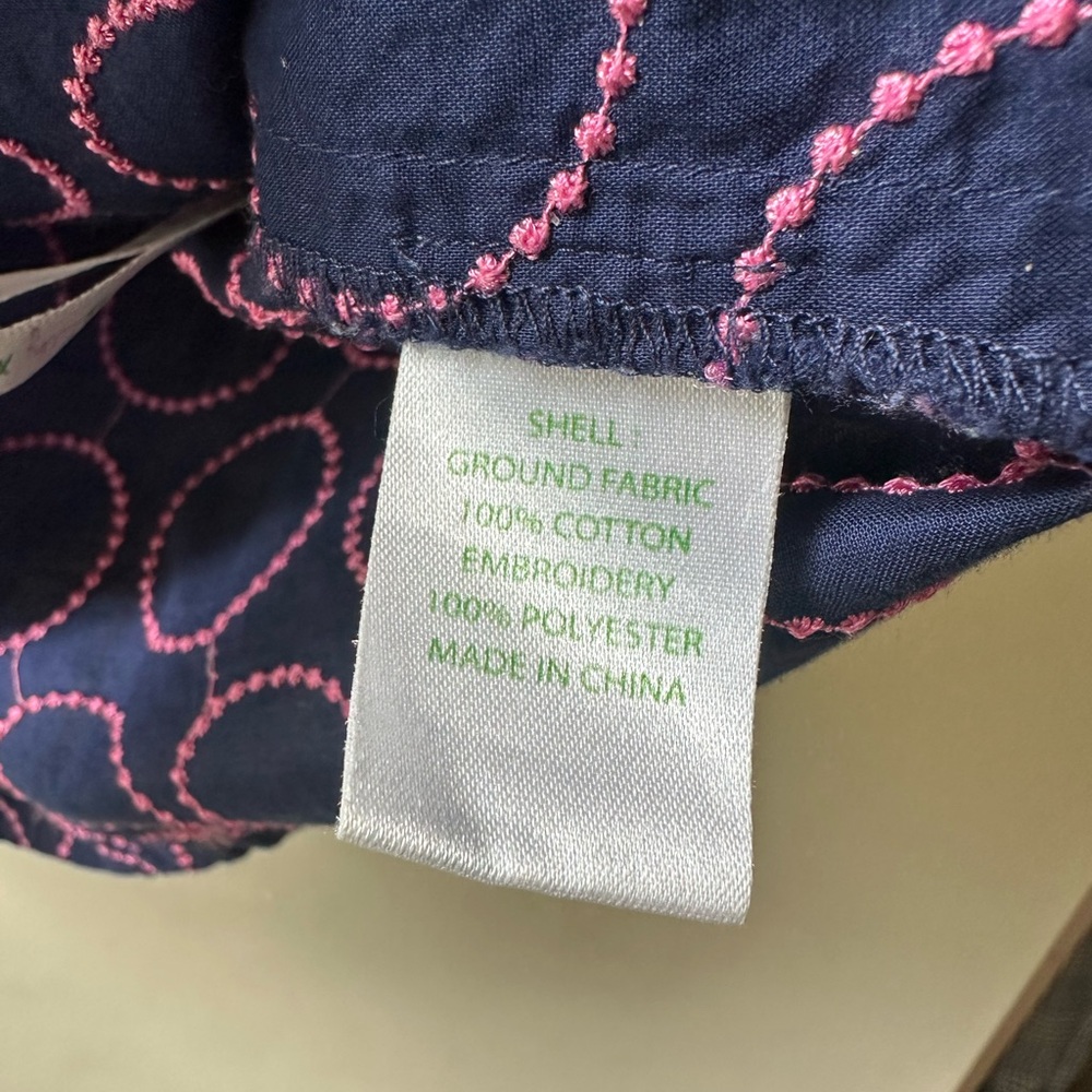 Lilly Pulitzer Navy and Pink Circle Blouse - Picture 5 of 8
